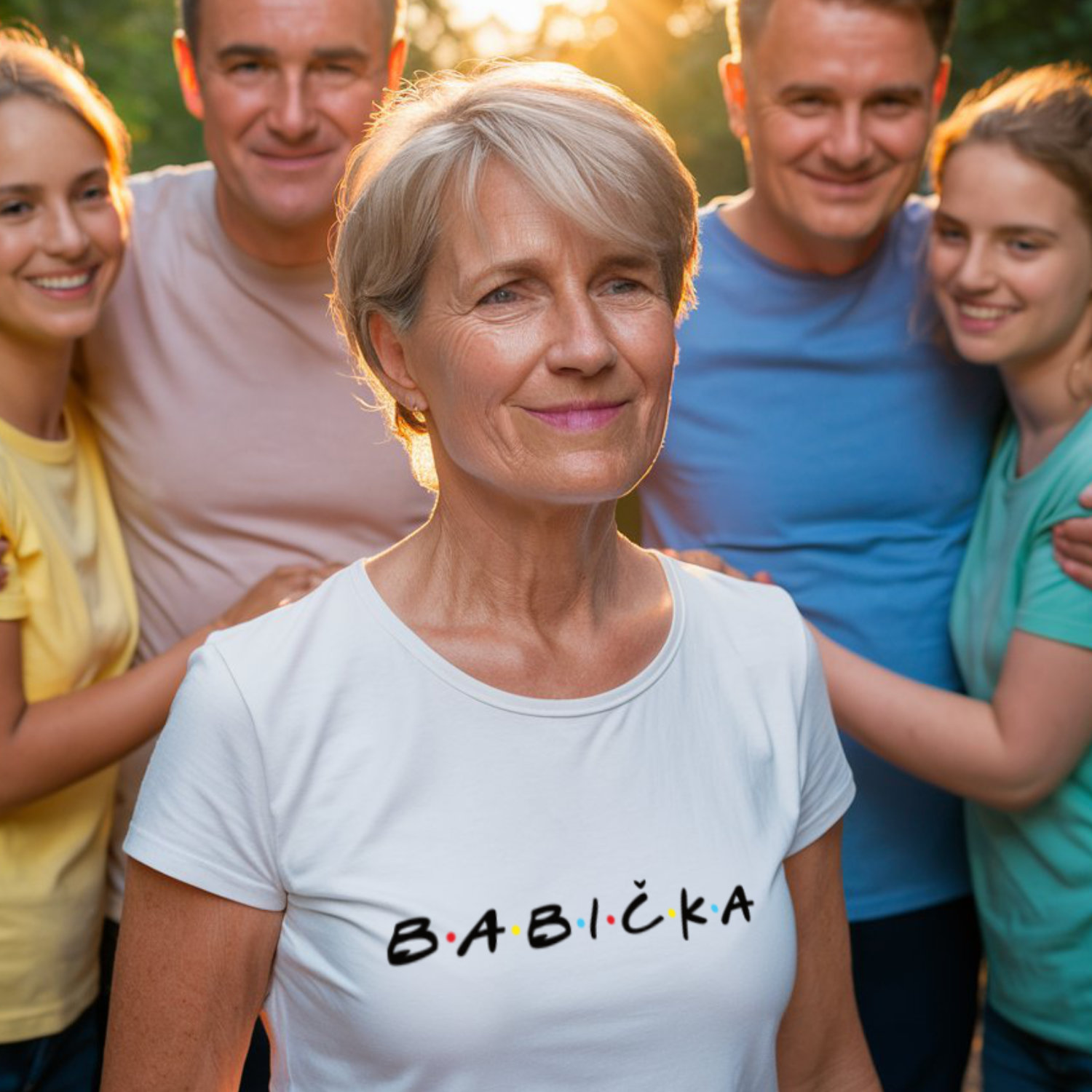 Tričko s potiskem Babička - Přátelé