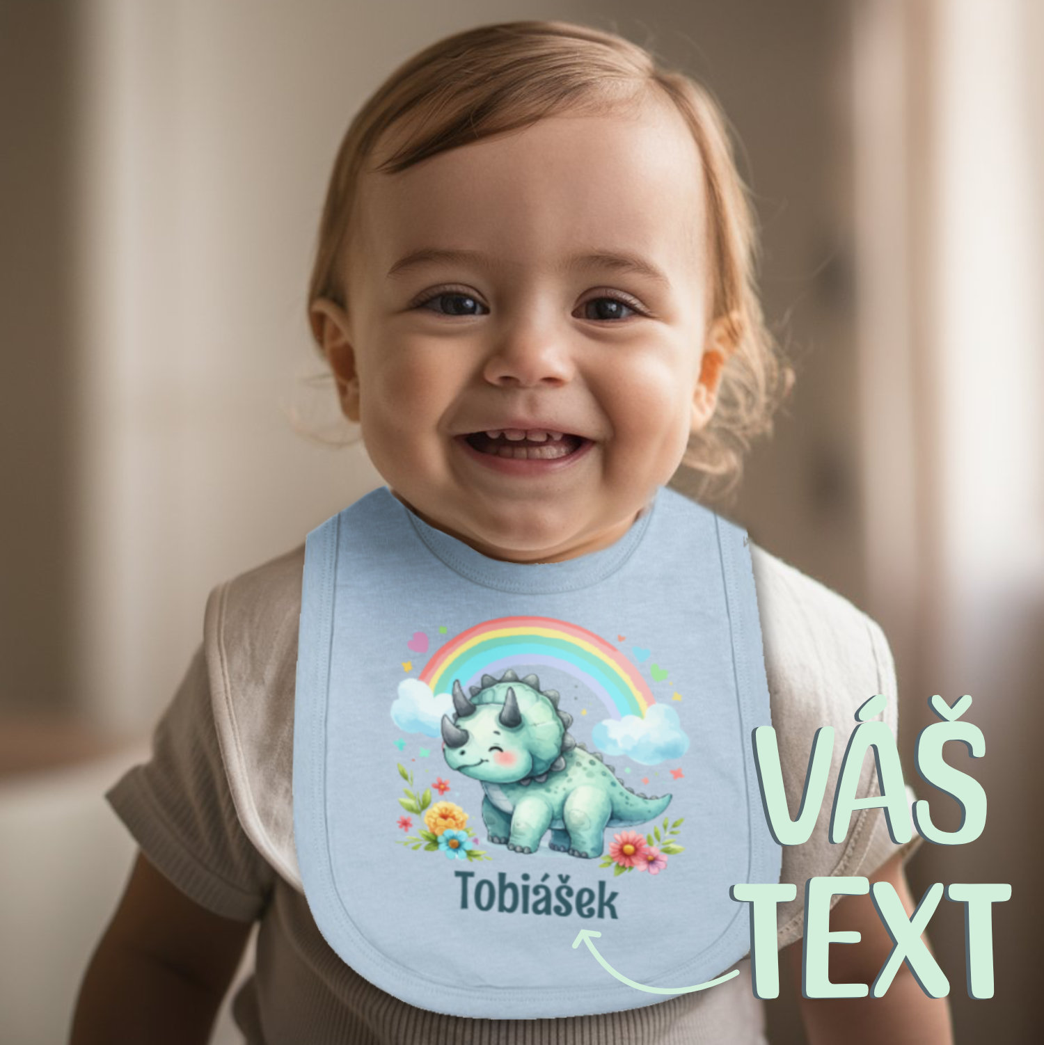 Bryndák bavlna s potiskem Dino bryndák se jménem