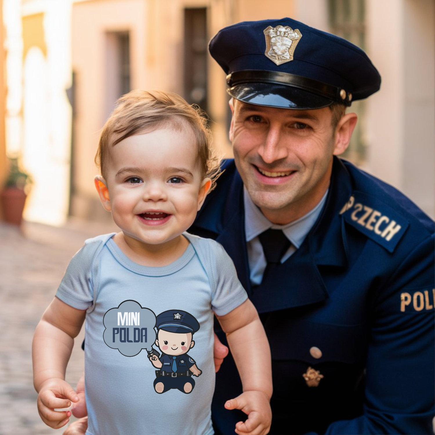 Dětské body  s potiskem Mini polda