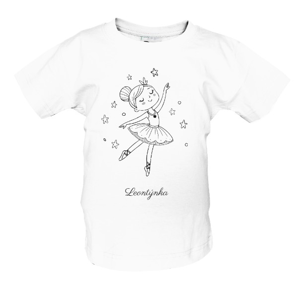 Tričko s potiskem Vybarvovací Baletka se jménem