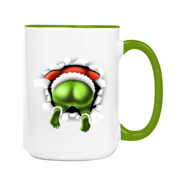 Hrnek velký barevný s potiskem Zadek Grinche